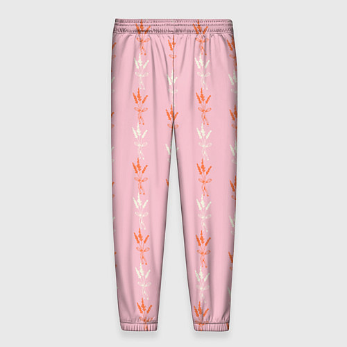 Мужские брюки Веточки лаванды розовый паттерн / 3D-принт – фото 2