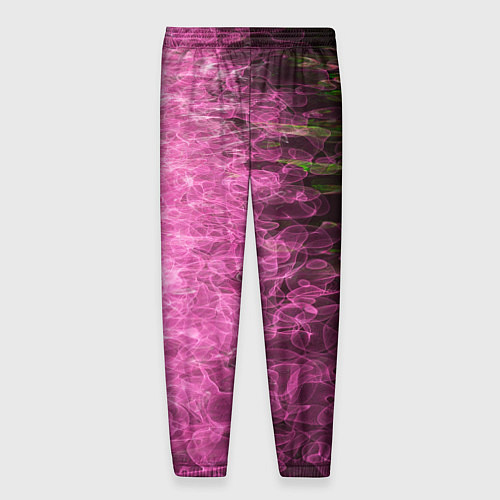 Мужские брюки Неоновые волны на воде - Розовый / 3D-принт – фото 2