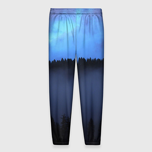 Мужские брюки Неоновое небо над лесом / 3D-принт – фото 2