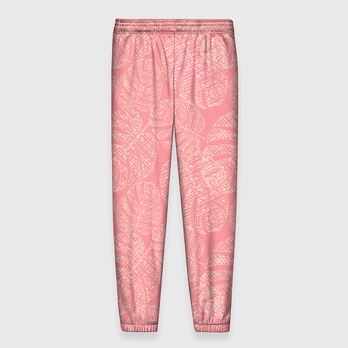 Мужские брюки Бежевые листья монстеры на розовом / 3D-принт – фото 2