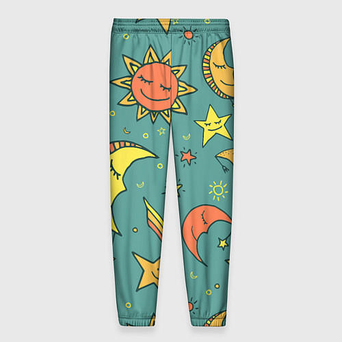 Мужские брюки Солнце, Луна и Звёзды / 3D-принт – фото 2