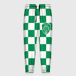 Мужские брюки ФК Ахмат на фоне бело зеленой формы в квадрат