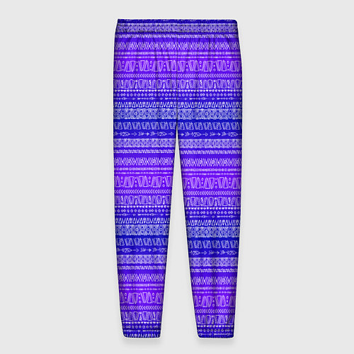 Мужские брюки Узор в стиле бохо на фиолетовом фоне / 3D-принт – фото 2
