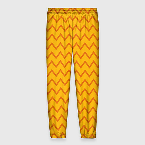 Мужские брюки Оранжевые линии зиг-заги / 3D-принт – фото 2