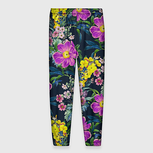 Мужские брюки Цветы Фиолетовые Пионы / 3D-принт – фото 2