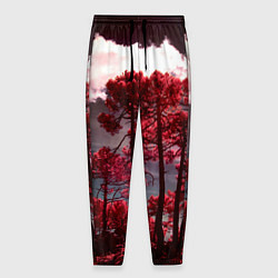 Мужские брюки Абстрактные красные деревья и облака