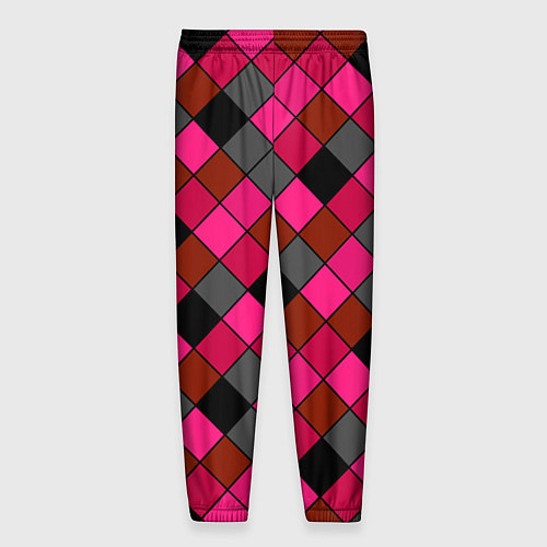 Мужские брюки Розово-красный геометрический узор / 3D-принт – фото 2