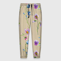 Мужские брюки Нарисованные Цветы Колокольчики и Пчёлы