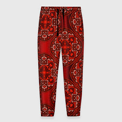 Мужские брюки Красные абстрактные круглые узоры