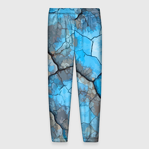Мужские брюки Растрескавшаяся поверхность голубого цвета / 3D-принт – фото 2