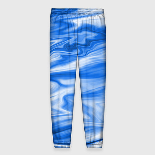 Мужские брюки Бело синий абстрактный фон Волны / 3D-принт – фото 2