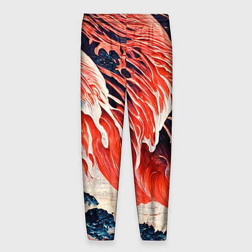 Мужские брюки Великая красная волна / 3D-принт – фото 2
