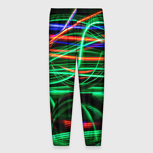 Мужские брюки Абстрактное множество цветных линий / 3D-принт – фото 2