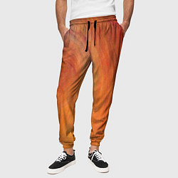 Брюки на резинке мужские Огненно-оранжевая поверхность, цвет: 3D-принт — фото 2