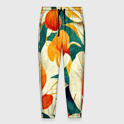 Мужские брюки Винтажный цветочный рисунок