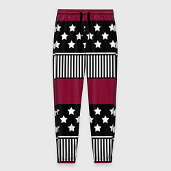 Мужские брюки Burgundy black striped pattern
