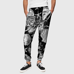 Брюки на резинке мужские Композиция из ракушек, кораллов и морских звёзд, цвет: 3D-принт — фото 2