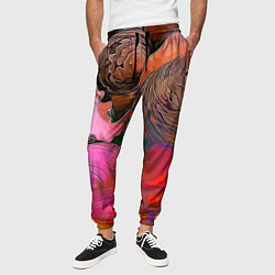 Брюки на резинке мужские Стилизованная композиция из океанских ракушек, цвет: 3D-принт — фото 2