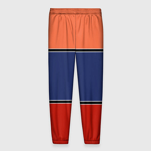 Мужские брюки Combined pattern striped orange red blue / 3D-принт – фото 2