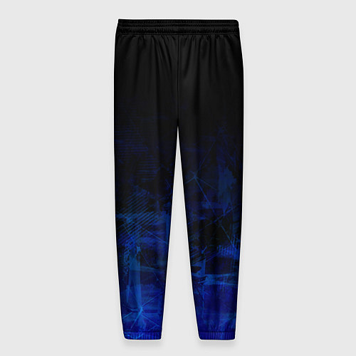 Мужские брюки Однотонный черный и темно синий гранжевый градиент / 3D-принт – фото 2