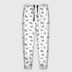 Брюки на резинке мужские 90s pattern on white, цвет: 3D-принт