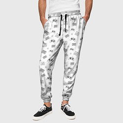 Брюки на резинке мужские 90s pattern on white, цвет: 3D-принт — фото 2