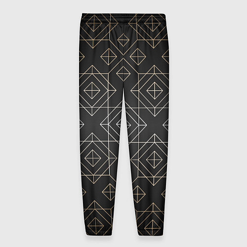 Мужские брюки Black gold- Ромбы / 3D-принт – фото 2