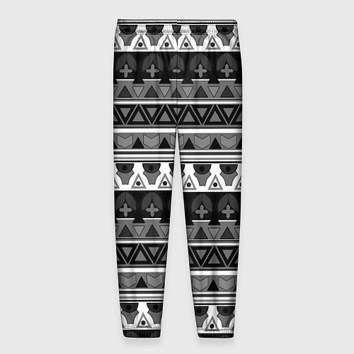 Мужские брюки Черно-белый скандинавский орнамент / 3D-принт – фото 2