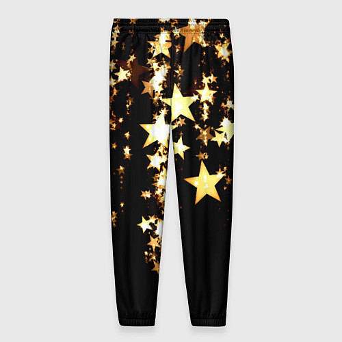 Мужские брюки Золотые праздничные звезды / 3D-принт – фото 2