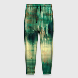 Мужские брюки Абстрактные зелёные краски и силуэты людей