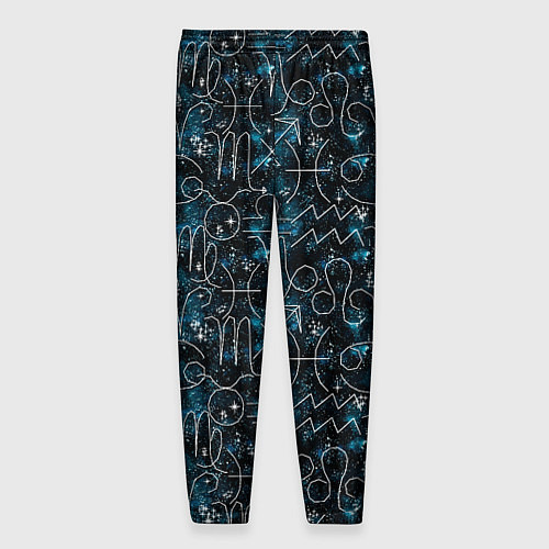 Мужские брюки Знаки зодиака и звезды на сине- черном фоне / 3D-принт – фото 2