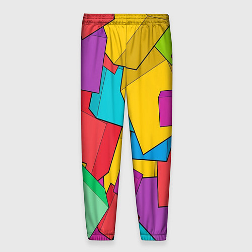 Мужские брюки Фон из разноцветных кубиков / 3D-принт – фото 2