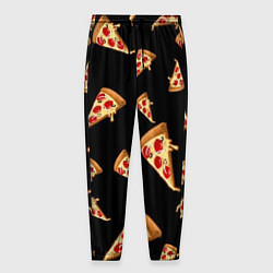 Мужские брюки Куски пиццы на черном фоне