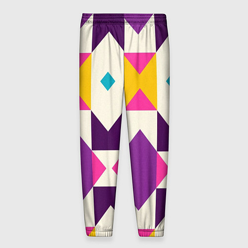 Мужские брюки Геометрический цветной орнамент / 3D-принт – фото 2