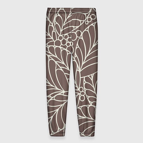 Мужские брюки Кофеиновый паттерн из листьев / 3D-принт – фото 2