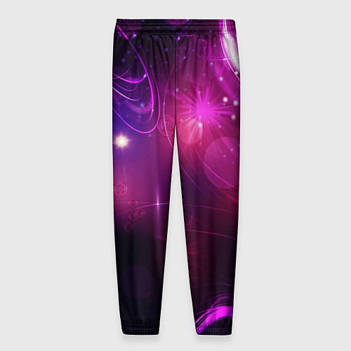 Мужские брюки Фиолетовые неоновые блики / 3D-принт – фото 2