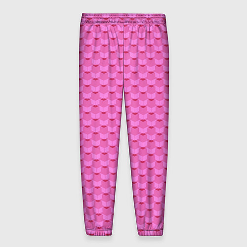 Мужские брюки Геометрический современный розовый однотонный узор / 3D-принт – фото 2