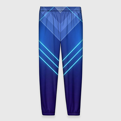 Мужские брюки Глубокий синий с неоновыми полосами / 3D-принт – фото 2