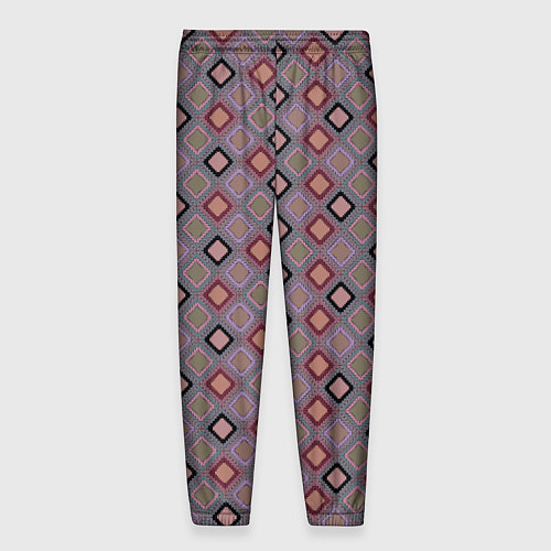 Мужские брюки Разноцветные квадраты с зигзагами / 3D-принт – фото 2