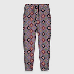 Мужские брюки Разноцветные квадраты с зигзагами