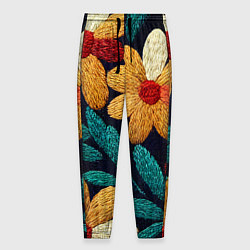 Мужские брюки Цветы в стиле вышивки