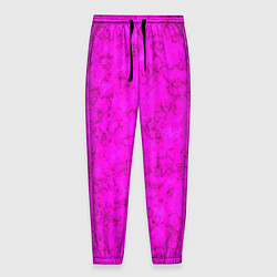 Мужские брюки Розовый яркий неоновый узор с мраморной текстурой
