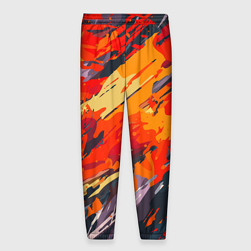 Мужские брюки Оранжевые кляксы / 3D-принт – фото 2