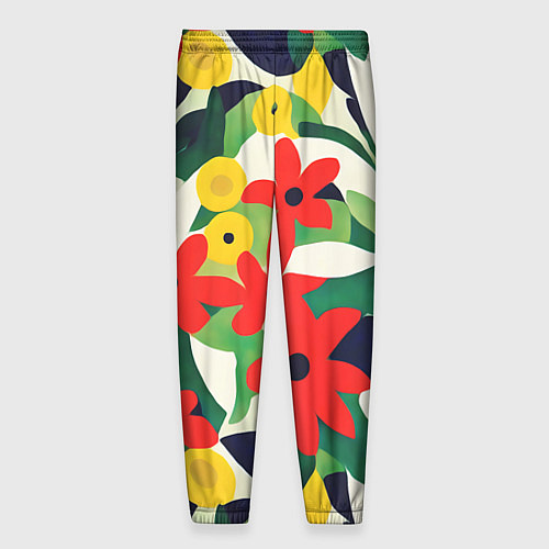Мужские брюки Цветочный яркий паттерн / 3D-принт – фото 2