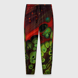 Мужские брюки Абстрактные красный песок и зелёные камни