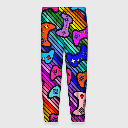 Мужские брюки Многоцветные полоски с джойстиками / 3D-принт – фото 2