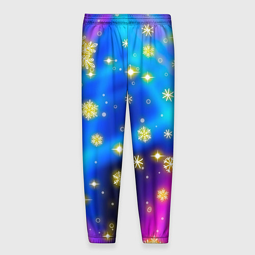Мужские брюки Снежинки и звезды - яркие цвета / 3D-принт – фото 2