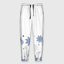 Мужские брюки Новогодние Снежинки - Белый