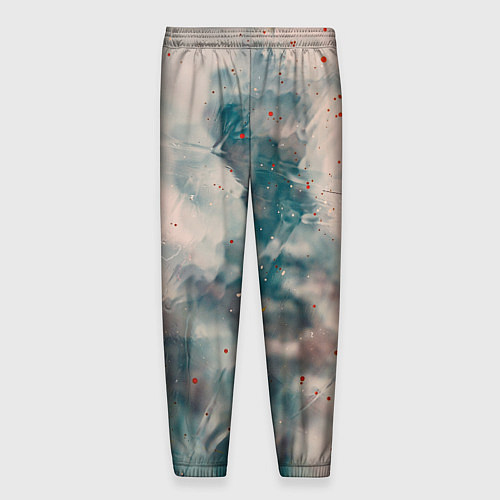 Мужские брюки Абстрактные синие и белые краски / 3D-принт – фото 2