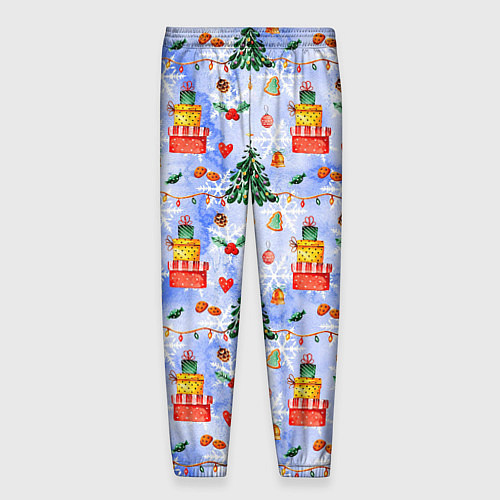 Мужские брюки Новый год - елки и подарки / 3D-принт – фото 2